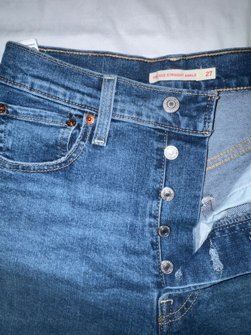 Levi’s Ribcage Straight Ankle Jeans Size 27 High Rise Denim NWOT